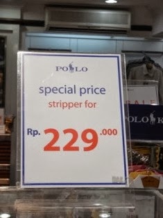 Polo special price for  stripper sign