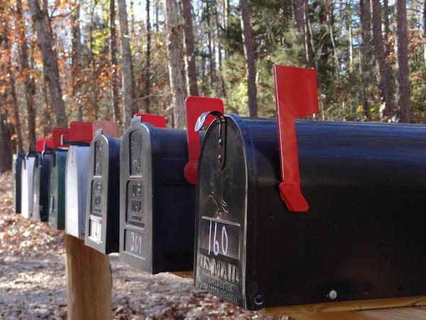 row of mailboxes